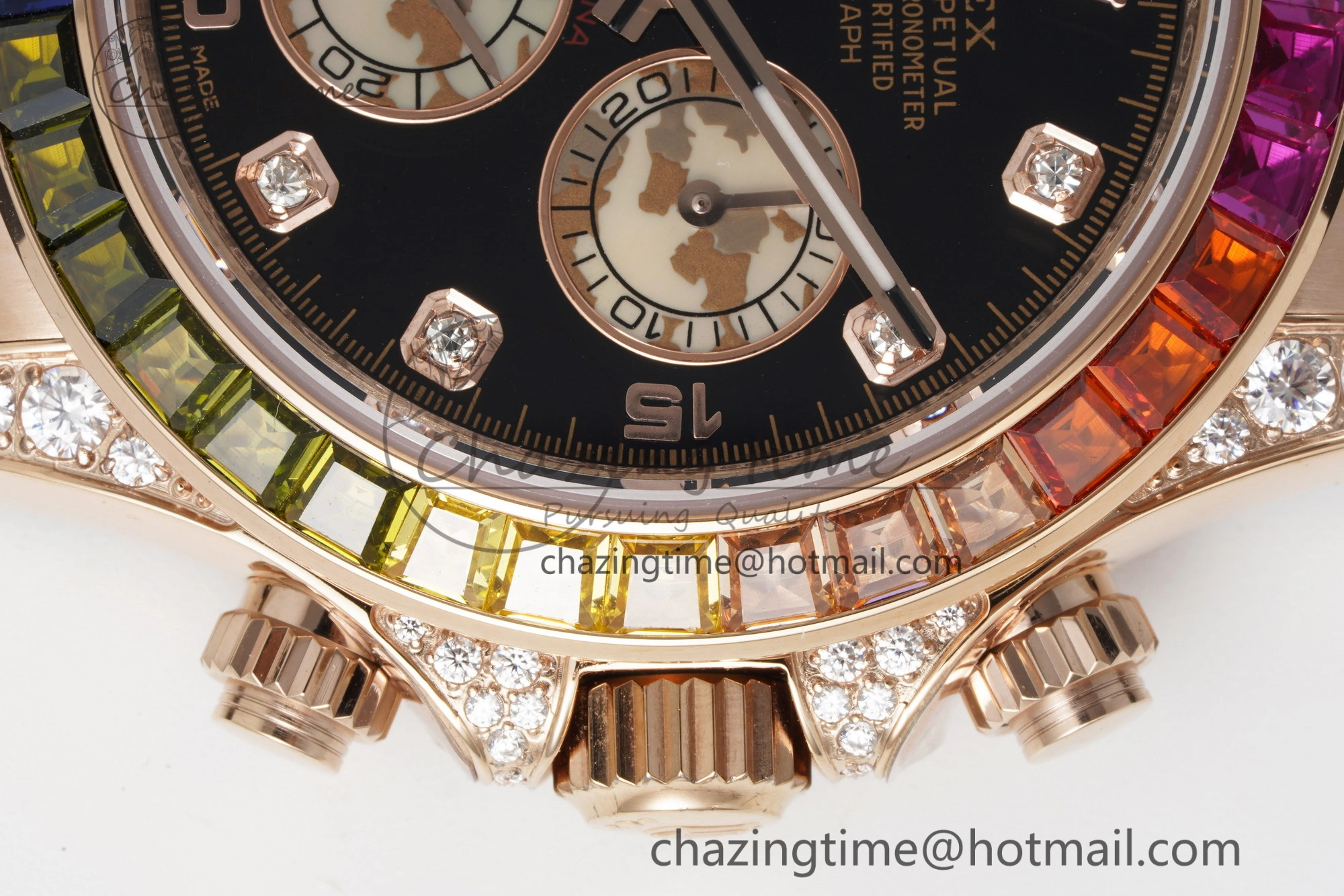 Daytona RG Rainbow Diamonds Bezel JVSF 1:1 Best Edition 904L Steel White Panda Dial on Oysterflex Strap A Trendy 2244