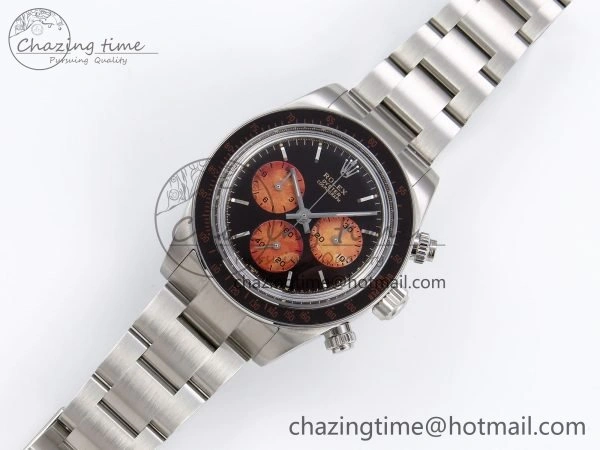 SoftTouch Daytona SS ADGF Best Edition Black Orange Dial on SS Bracelet A 1639