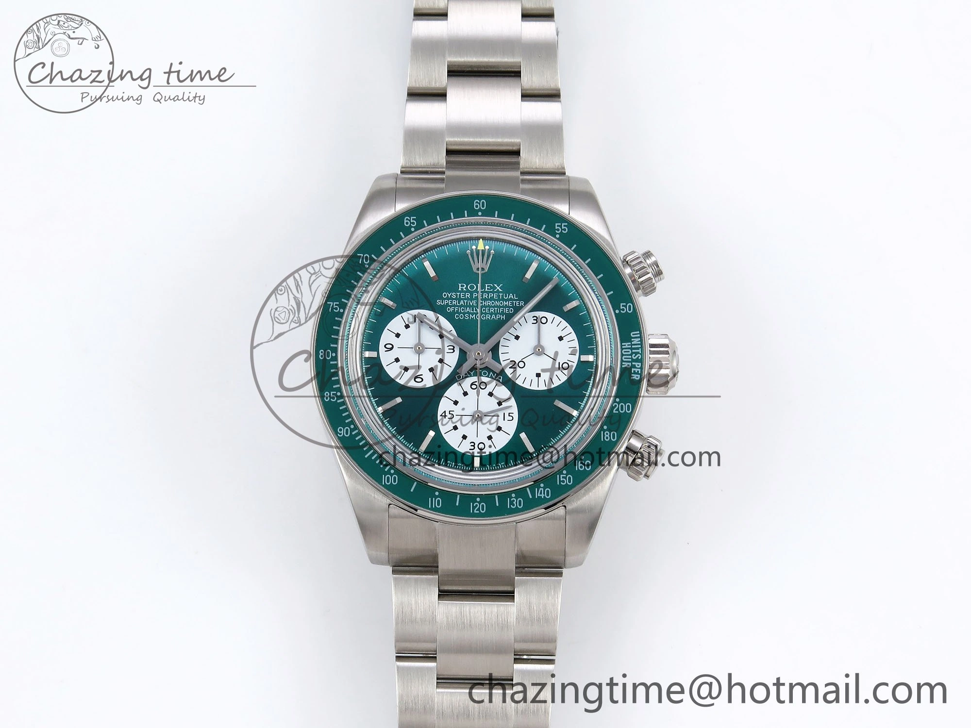 Functional Daytona SS ADGF Best Edition Green White Dial on SS Bracelet A 1638
