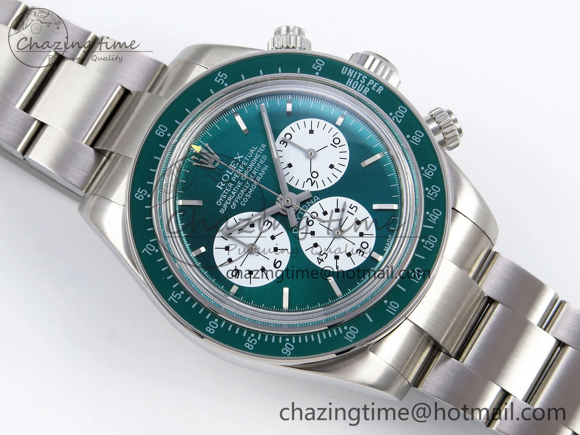 Functional Daytona SS ADGF Best Edition Green White Dial on SS Bracelet A 1638