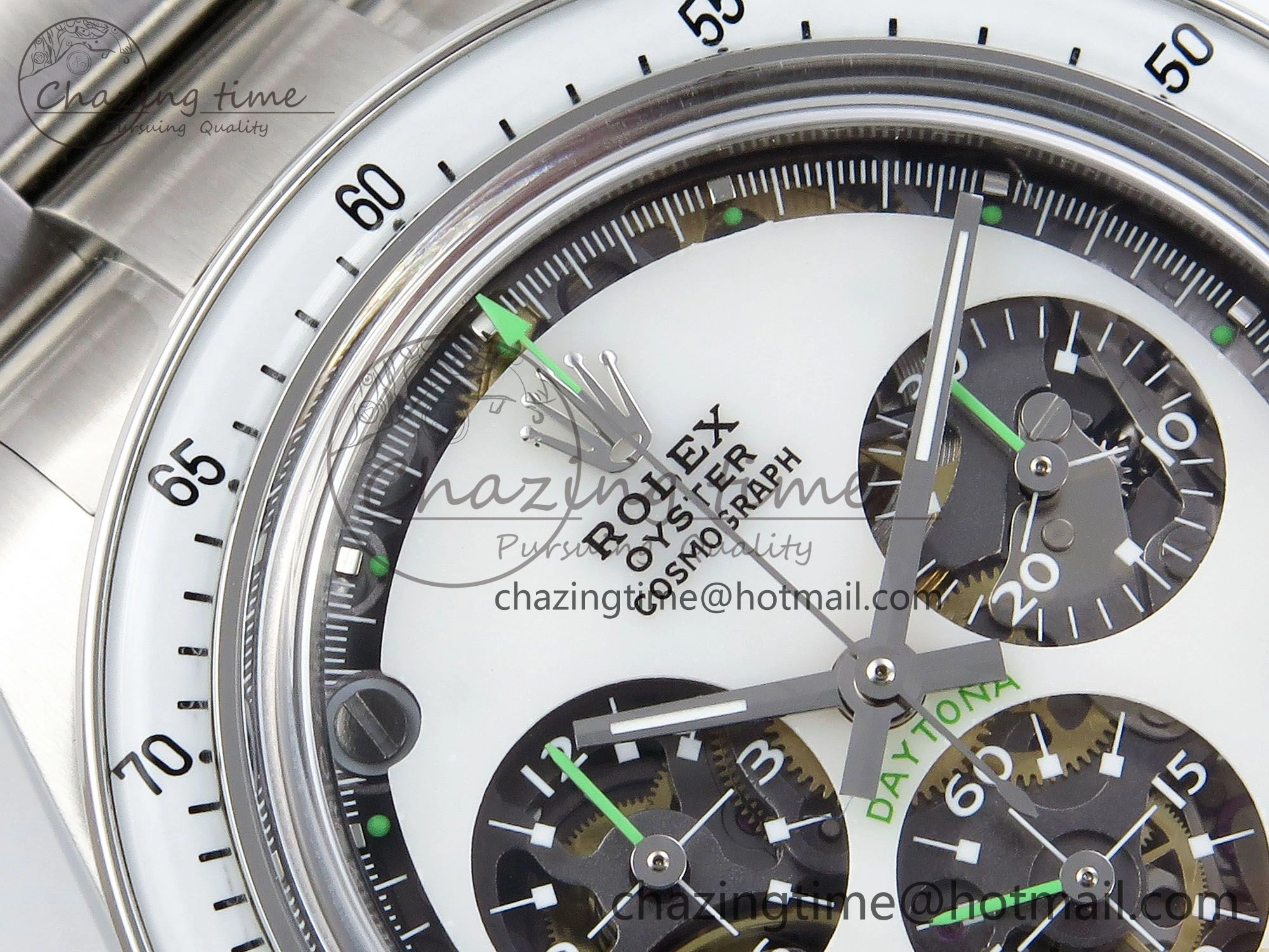 Daytona SS ADGF Best Edition White Skeleton Dial on SS Bracelet SA Resilient 1505