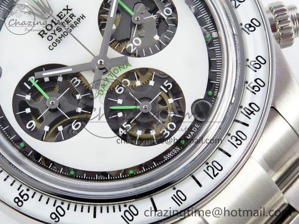 Daytona SS ADGF Best Edition White Skeleton Dial on SS Bracelet SA Resilient 1505
