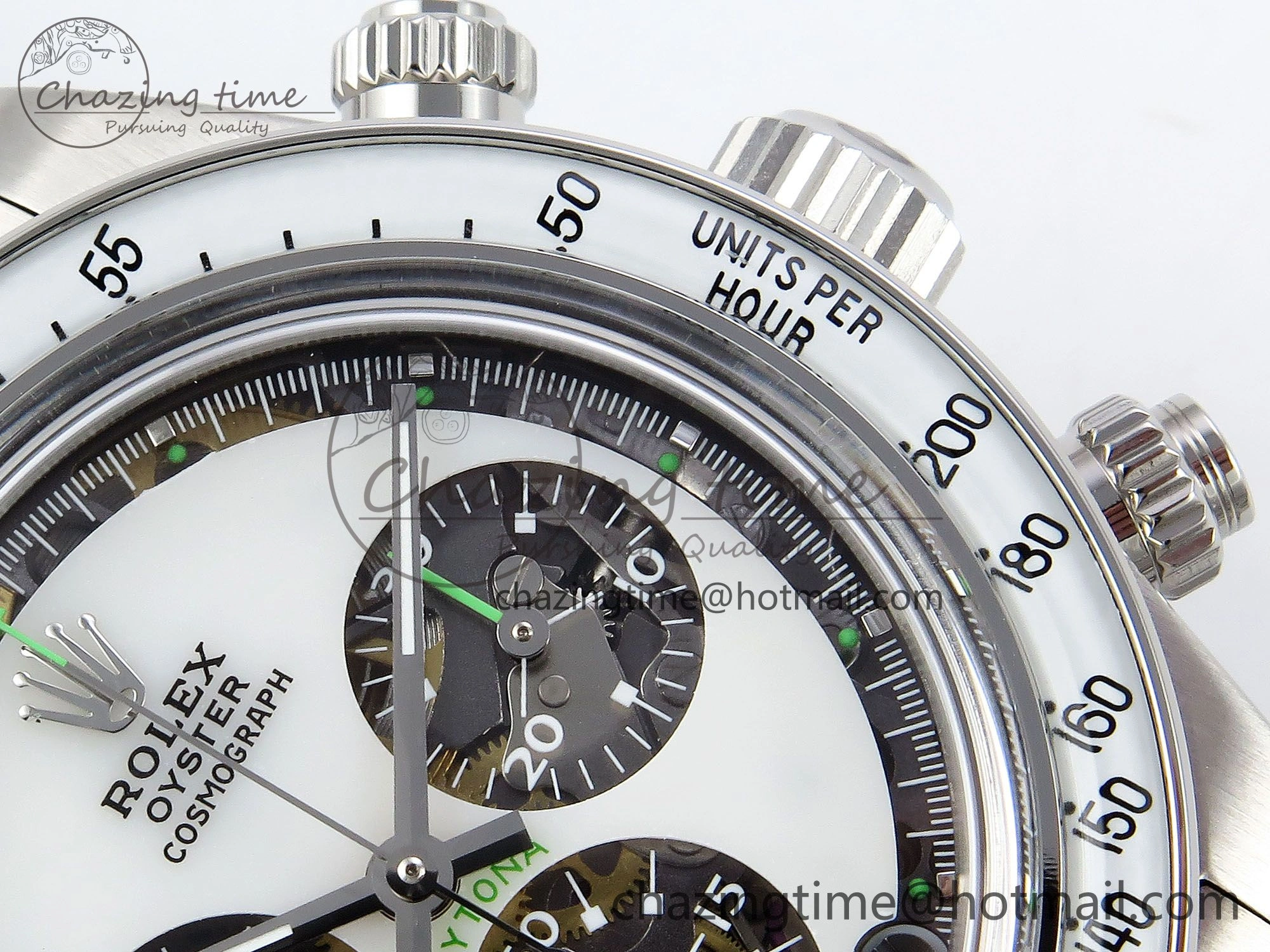 Daytona SS ADGF Best Edition White Skeleton Dial on SS Bracelet SA Resilient 1505