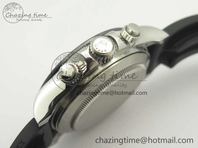 Daytona SS BP Maker Best Version Black Dial On Rubber Strap A7750@6 To Minimalist 3389