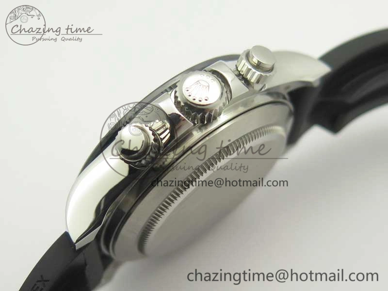 Daytona SS BP Maker Best Version Black Dial On Rubber Strap A7750@6 To Minimalist 3389