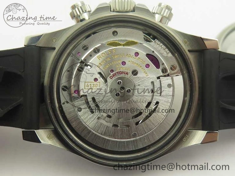 Daytona SS BP Maker Best Version Black Dial On Rubber Strap A7750@6 To Minimalist 3389