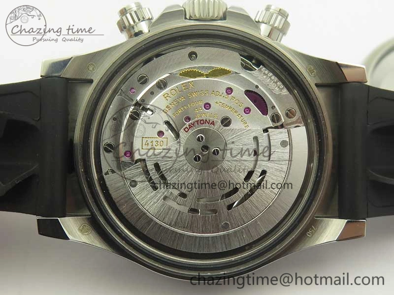 Daytona SS BP Maker Best Version Black Dial On Rubber Strap A7750@6 To Minimalist 3389