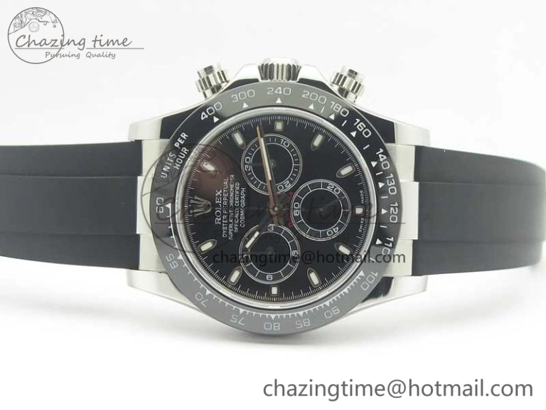 Daytona SS BP Maker Best Version Black Dial On Rubber Strap A7750@6 To Minimalist 3389
