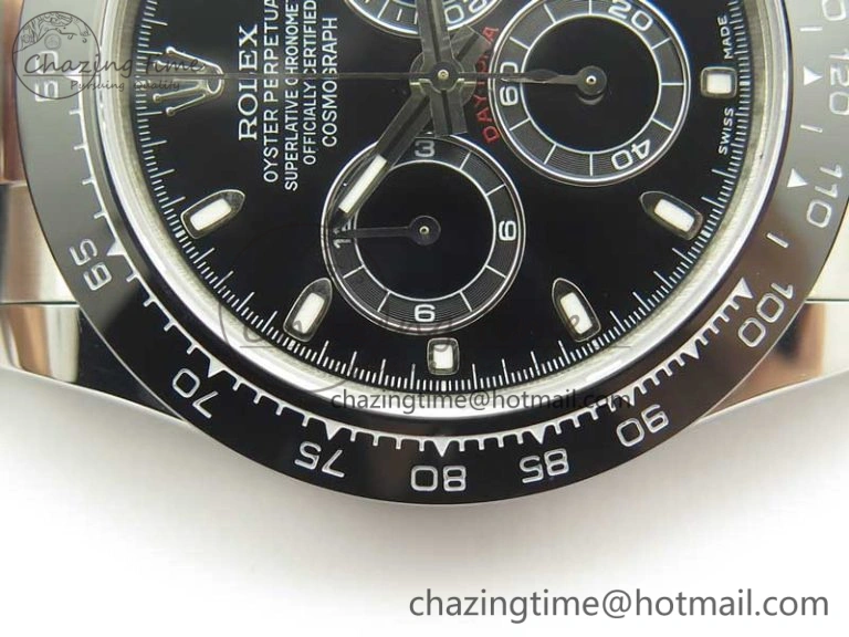 Daytona SS BP Maker Best Version Black Dial On Rubber Strap A7750@6 To Minimalist 3389