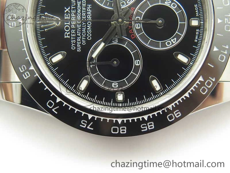 Daytona SS BP Maker Best Version Black Dial On Rubber Strap A7750@6 To Minimalist 3389