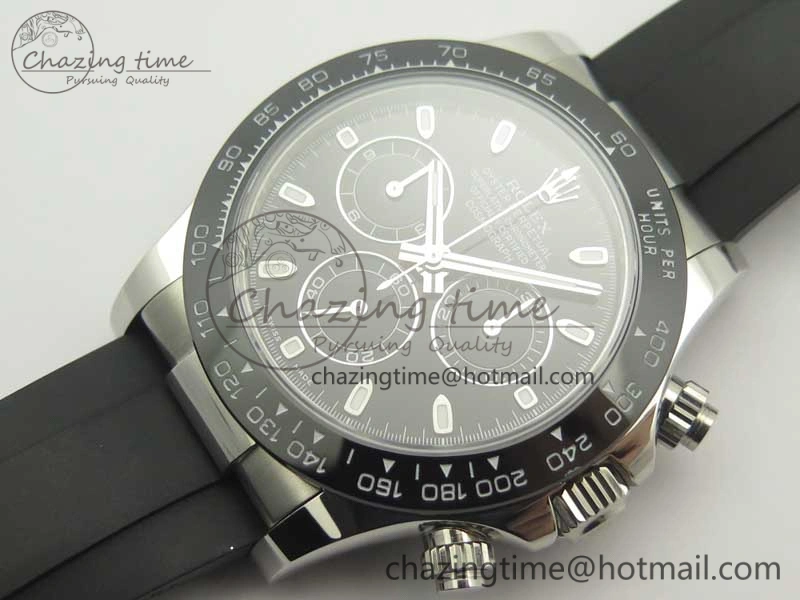 Daytona SS BP Maker Best Version Black Dial On Rubber Strap A7750@6 To Minimalist 3389