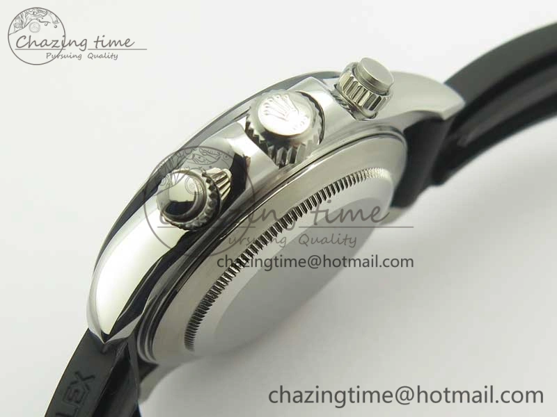 TravelReady Daytona SS BP Maker Black Dial On Rubber Strap A7750@ 3388