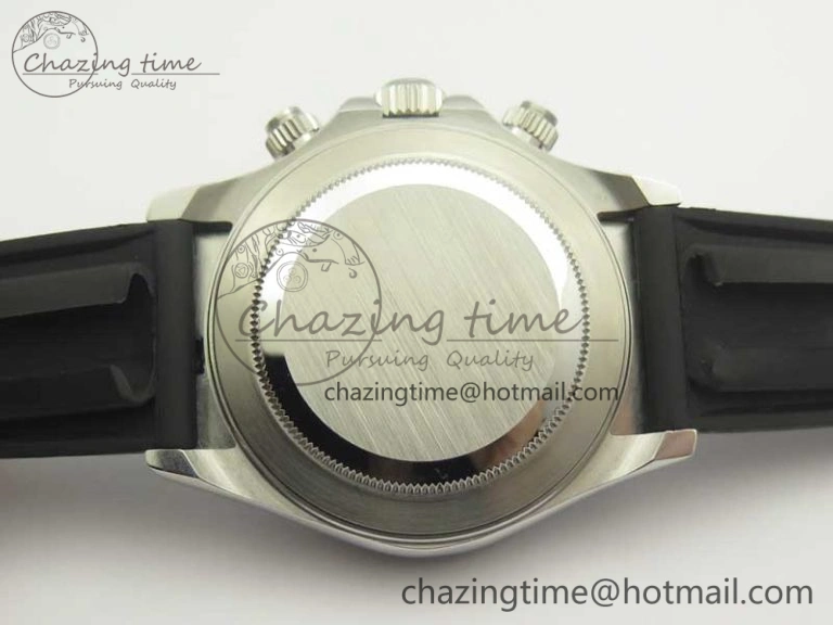 TravelReady Daytona SS BP Maker Black Dial On Rubber Strap A7750@ 3388