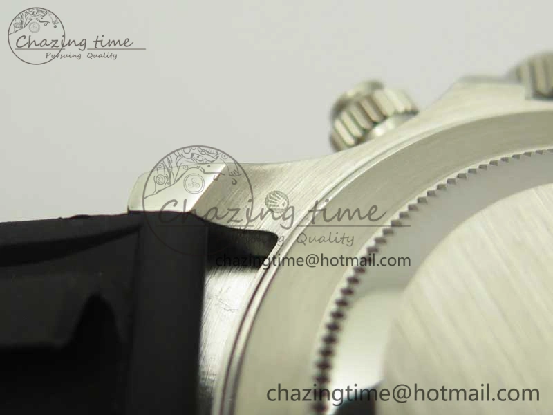 TravelReady Daytona SS BP Maker Black Dial On Rubber Strap A7750@ 3388