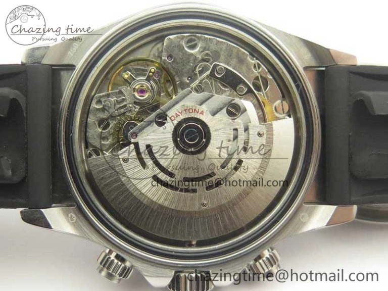 TravelReady Daytona SS BP Maker Black Dial On Rubber Strap A7750@ 3388