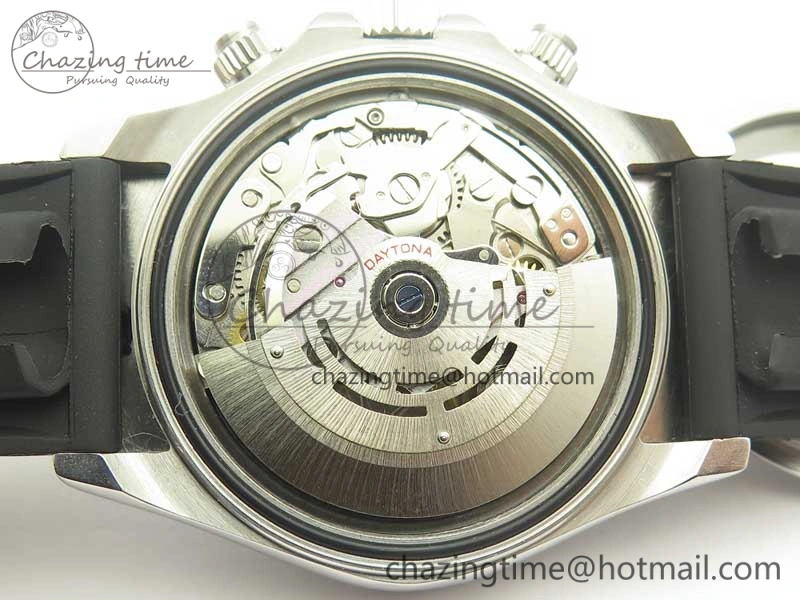 TravelReady Daytona SS BP Maker Black Dial On Rubber Strap A7750@ 3388
