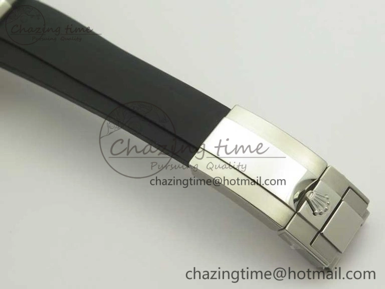 TravelReady Daytona SS BP Maker Black Dial On Rubber Strap A7750@ 3388