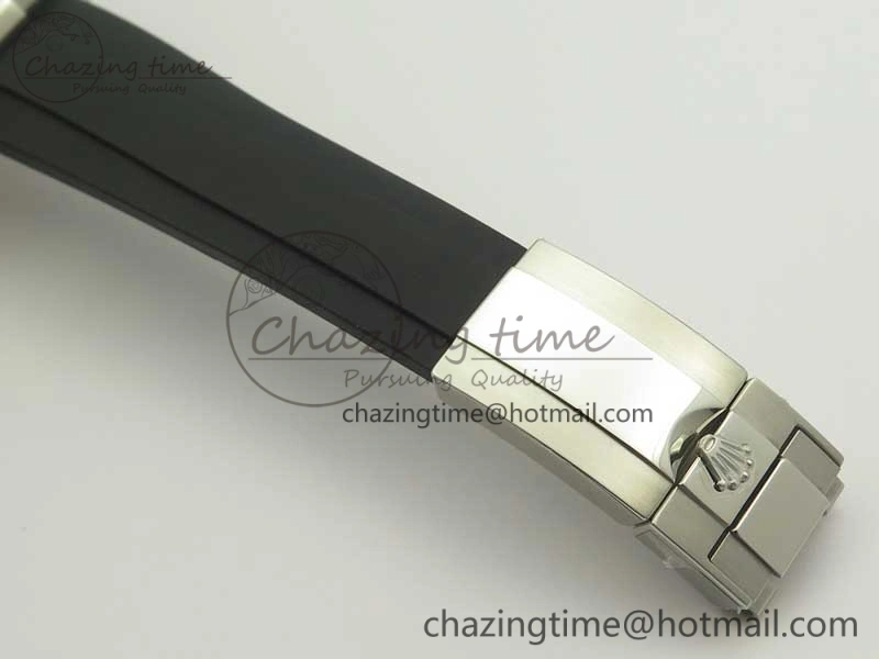 TravelReady Daytona SS BP Maker Black Dial On Rubber Strap A7750@ 3388