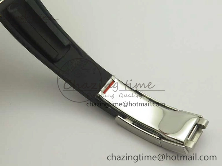 TravelReady Daytona SS BP Maker Black Dial On Rubber Strap A7750@ 3388