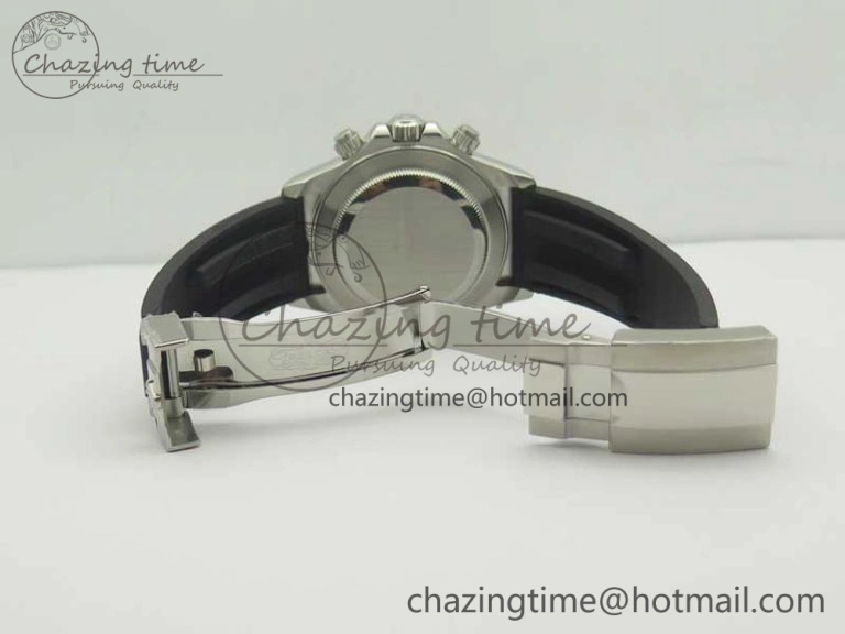 TravelReady Daytona SS BP Maker Black Dial On Rubber Strap A7750@ 3388