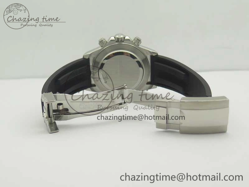 TravelReady Daytona SS BP Maker Black Dial On Rubber Strap A7750@ 3388