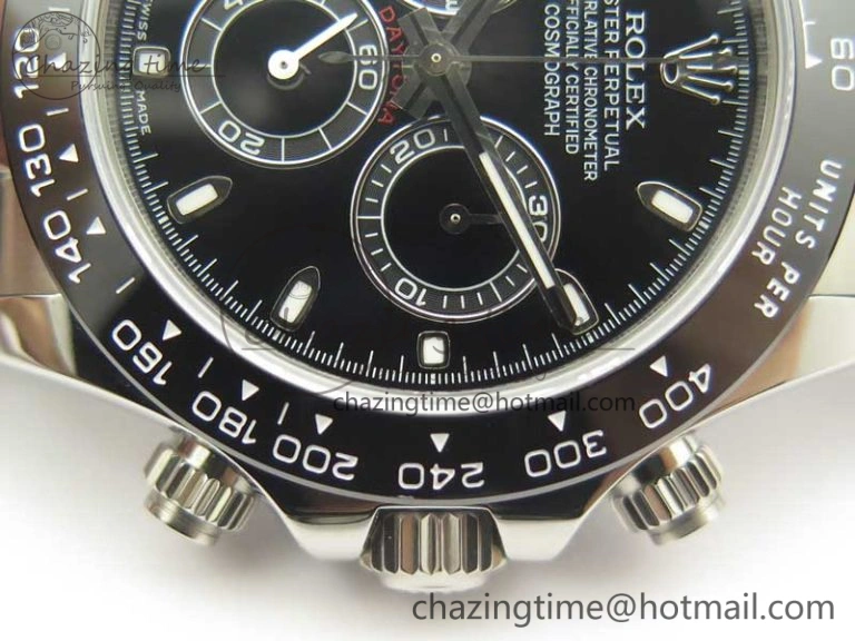 TravelReady Daytona SS BP Maker Black Dial On Rubber Strap A7750@ 3388