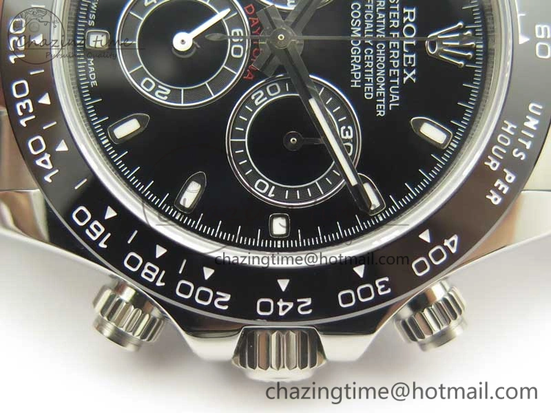 TravelReady Daytona SS BP Maker Black Dial On Rubber Strap A7750@ 3388