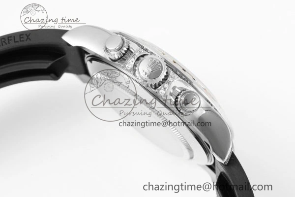 Daytona SS Rainbow Diamonds Bezel JVSF 1:1 Best Edition 904L Steel White Panda Dial on Oysterflex Strap A FlexibleFit 2247