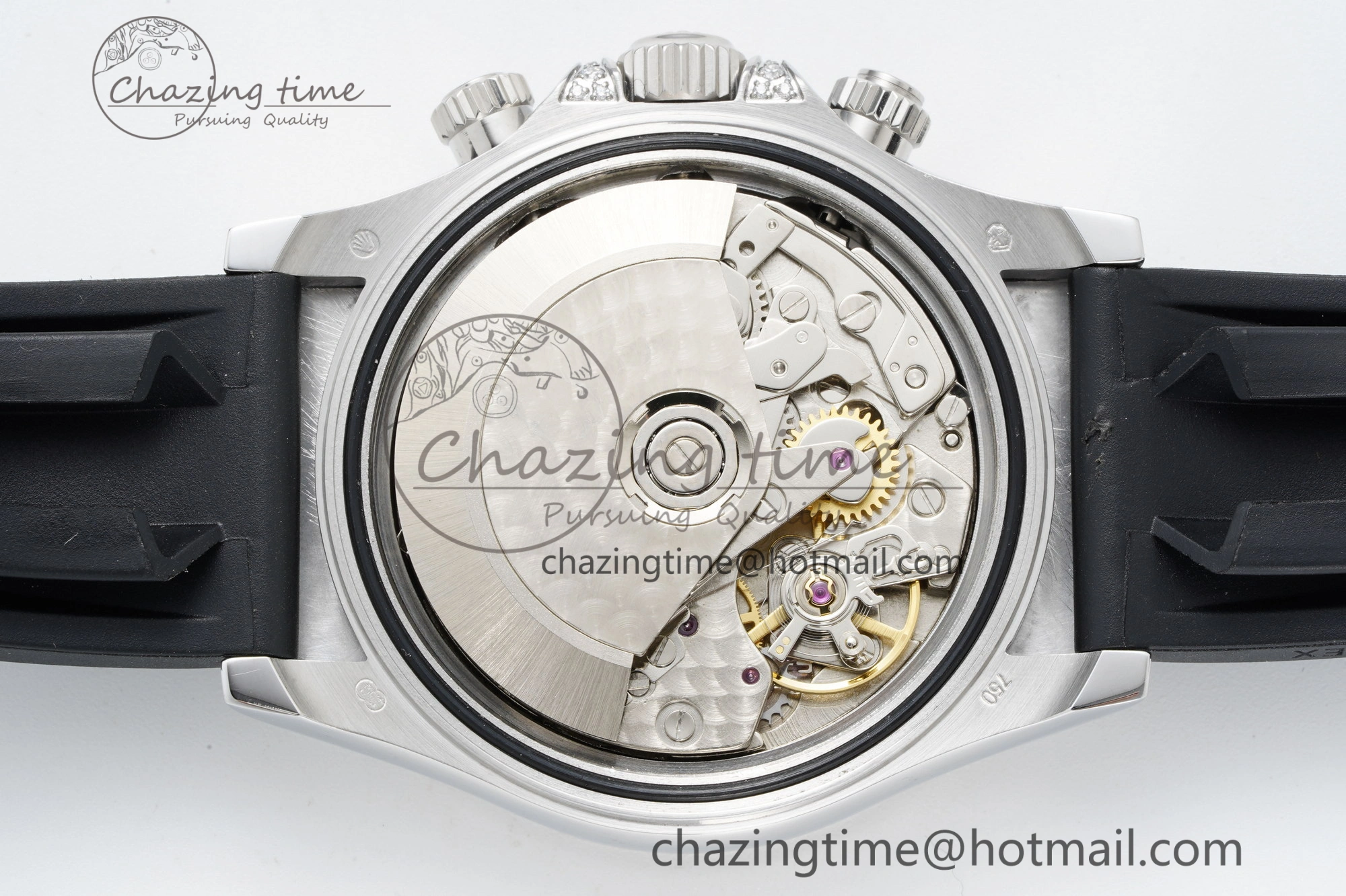 Daytona SS Rainbow Diamonds Bezel JVSF 1:1 Best Edition 904L Steel White Panda Dial on Oysterflex Strap A FlexibleFit 2247