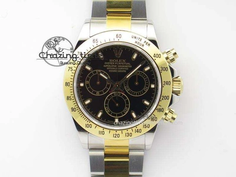 Daytona SS YG 116523 JF Best Edition Black Dial On SS YG Bracelet A Unique 3899