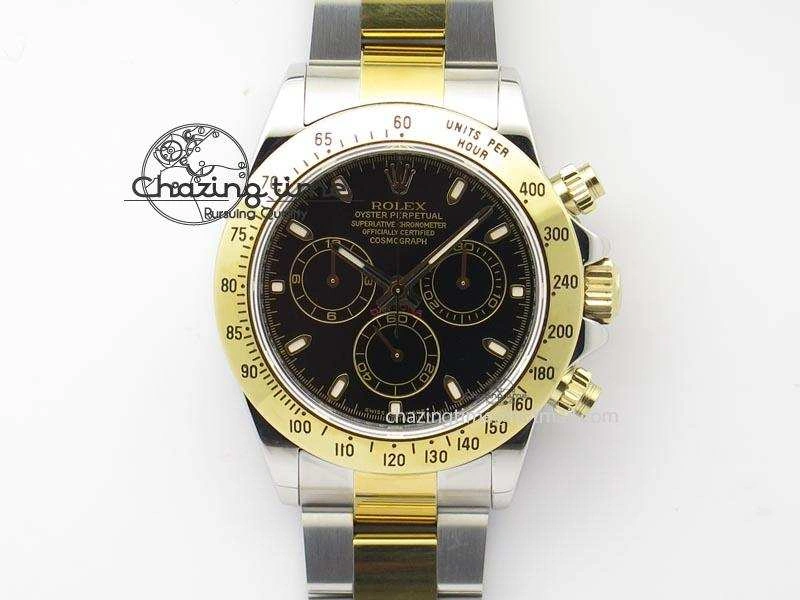 Daytona SS YG 116523 JF Best Edition Black Dial On SS YG Bracelet A Unique 3899