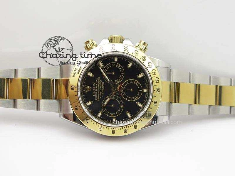Daytona SS YG 116523 JF Best Edition Black Dial On SS YG Bracelet A Unique 3899