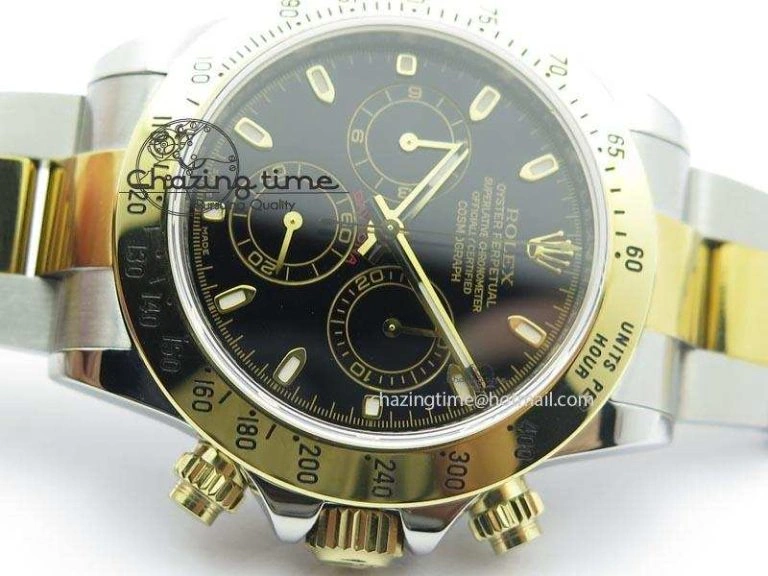 Daytona SS YG 116523 JF Best Edition Black Dial On SS YG Bracelet A Unique 3899