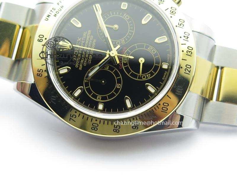 Daytona SS YG 116523 JF Best Edition Black Dial On SS YG Bracelet A Unique 3899