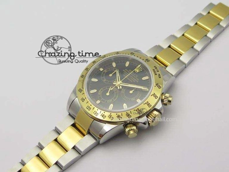Daytona SS YG 116523 JF Best Edition Black Dial On SS YG Bracelet A Unique 3899