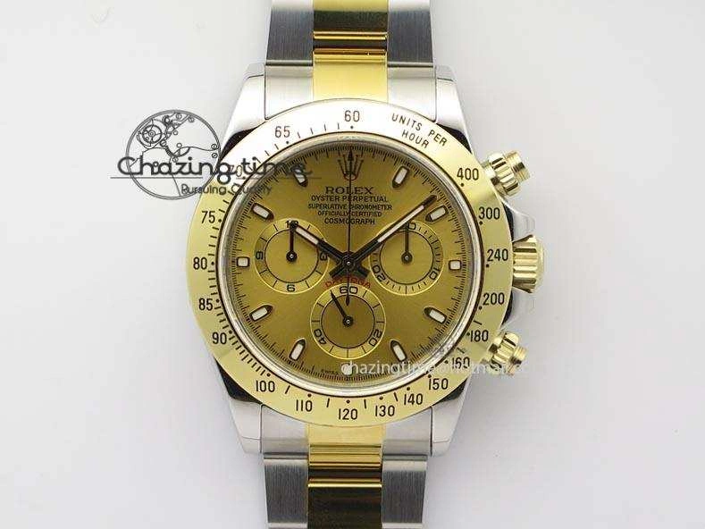 HighQuality Daytona SS YG 116523 JF Best Edition Gold Dial On SS YG Bracelet A 3898