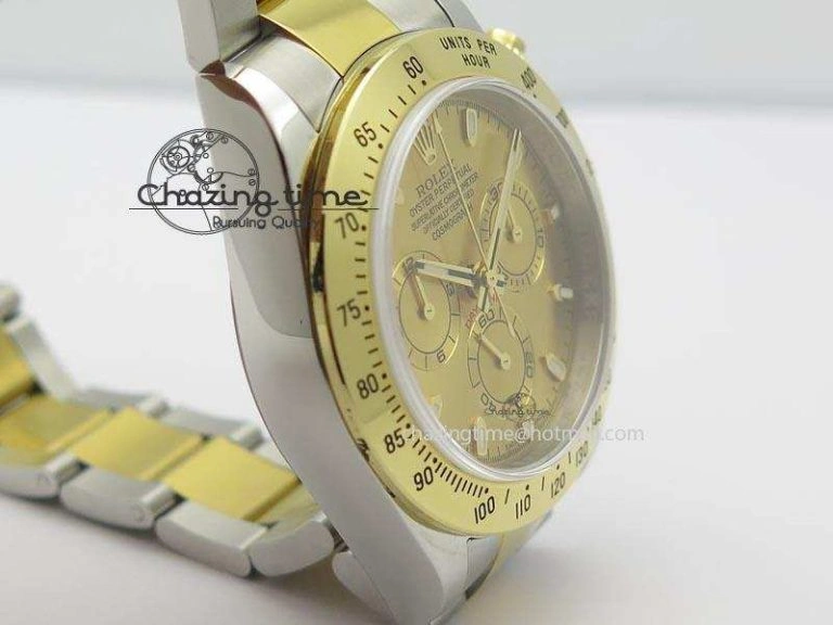 HighQuality Daytona SS YG 116523 JF Best Edition Gold Dial On SS YG Bracelet A 3898