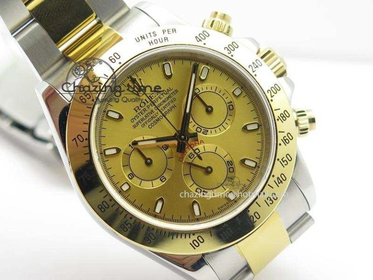 HighQuality Daytona SS YG 116523 JF Best Edition Gold Dial On SS YG Bracelet A 3898