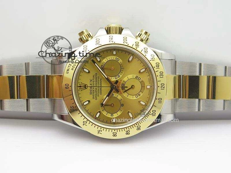 HighQuality Daytona SS YG 116523 JF Best Edition Gold Dial On SS YG Bracelet A 3898