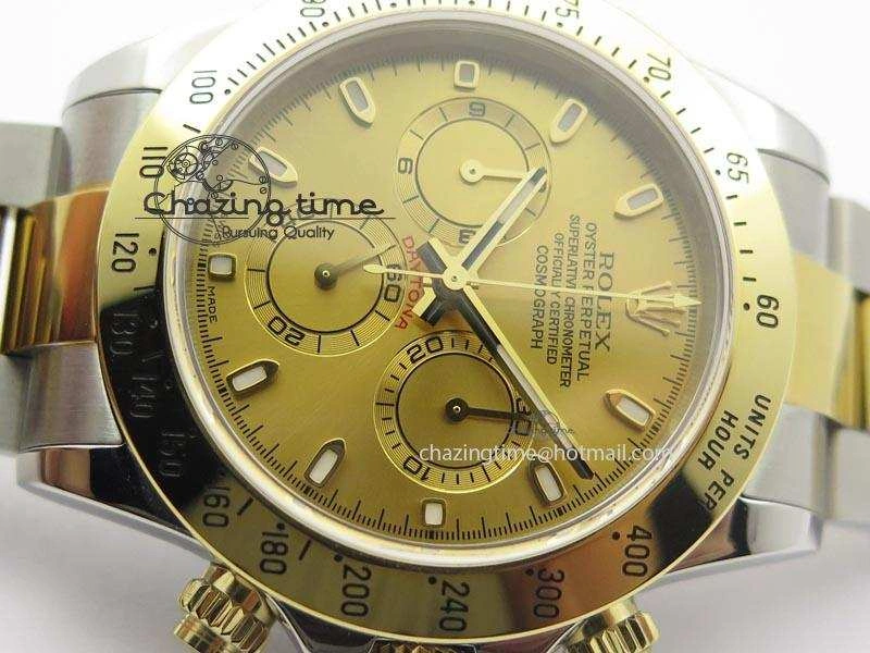 HighQuality Daytona SS YG 116523 JF Best Edition Gold Dial On SS YG Bracelet A 3898