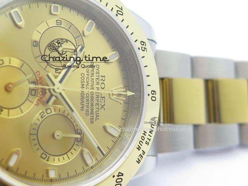 HighQuality Daytona SS YG 116523 JF Best Edition Gold Dial On SS YG Bracelet A 3898