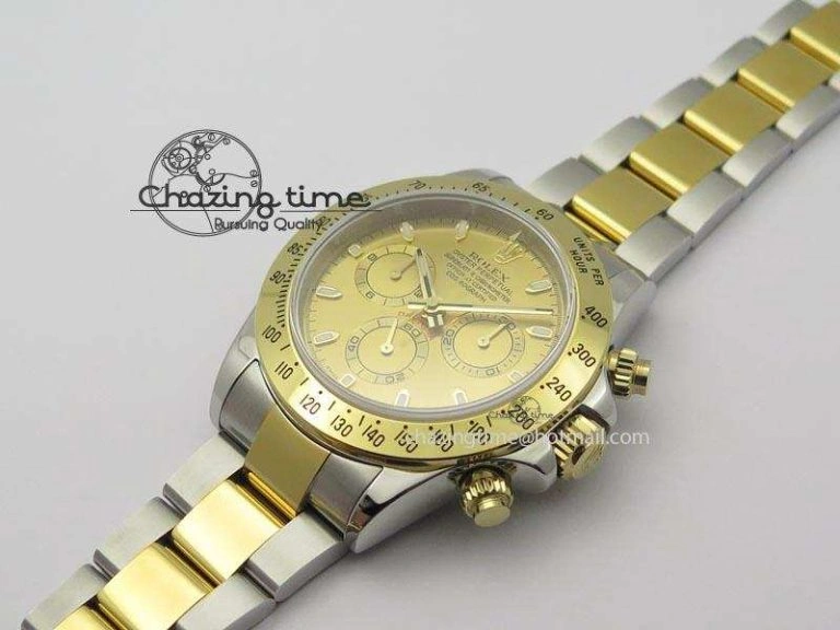 HighQuality Daytona SS YG 116523 JF Best Edition Gold Dial On SS YG Bracelet A 3898