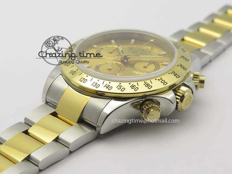 HighQuality Daytona SS YG 116523 JF Best Edition Gold Dial On SS YG Bracelet A 3898