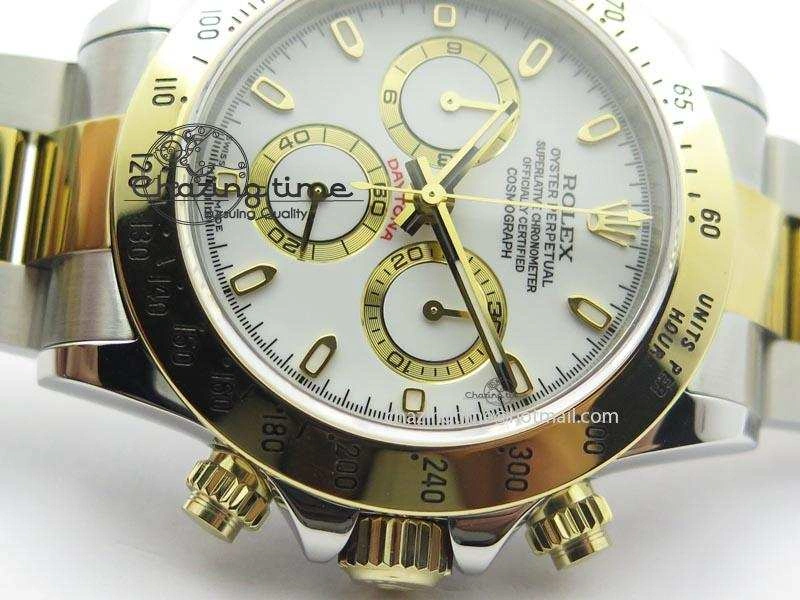 Daytona SS YG 116523 JF Best Edition White Dial On SS YG Bracelet A Lightweight 3896