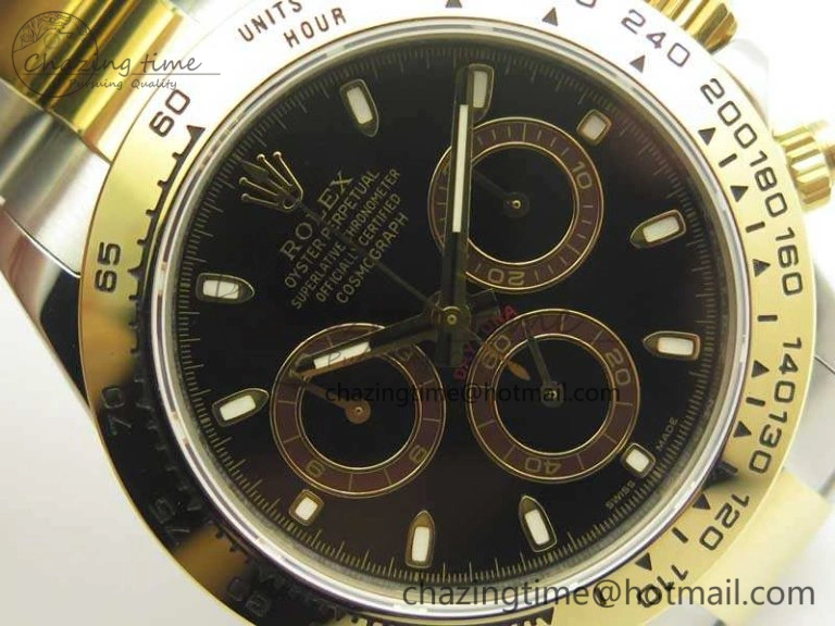 Refined Daytona SS YG BP Maker Best Edition Black Dial On SS YG Bracelet A 3456