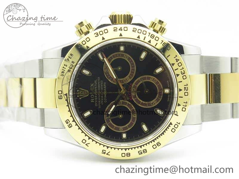 Refined Daytona SS YG BP Maker Best Edition Black Dial On SS YG Bracelet A 3456