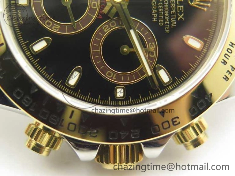 Refined Daytona SS YG BP Maker Best Edition Black Dial On SS YG Bracelet A 3456