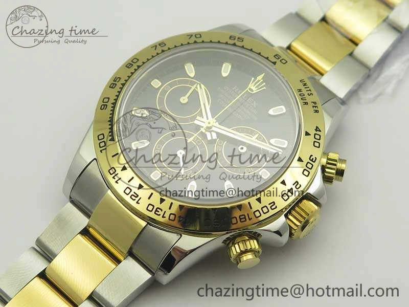 Refined Daytona SS YG BP Maker Best Edition Black Dial On SS YG Bracelet A 3456