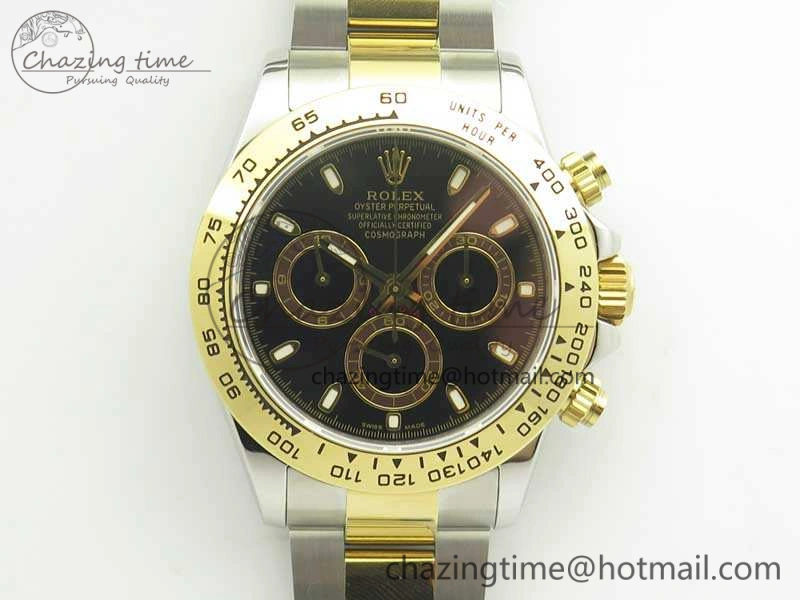Refined Daytona SS YG BP Maker Best Edition Black Dial On SS YG Bracelet A 3456