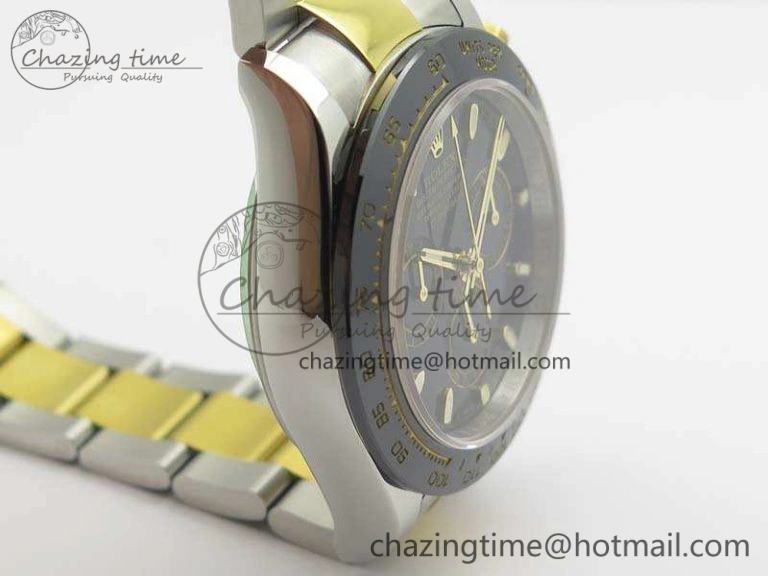 Daytona SS YG Ceramic Bezel JH Best Edition Black Dial On SS YG Bracelet A Comfortable 3531